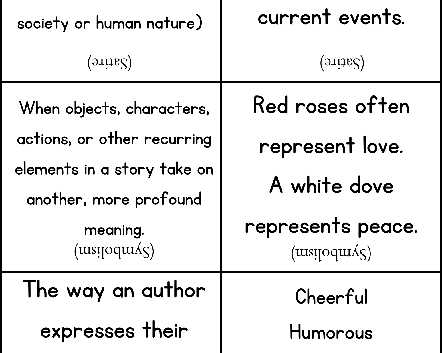 Literary Devices Bingo - This Resource Is Great For Grades 7-8.