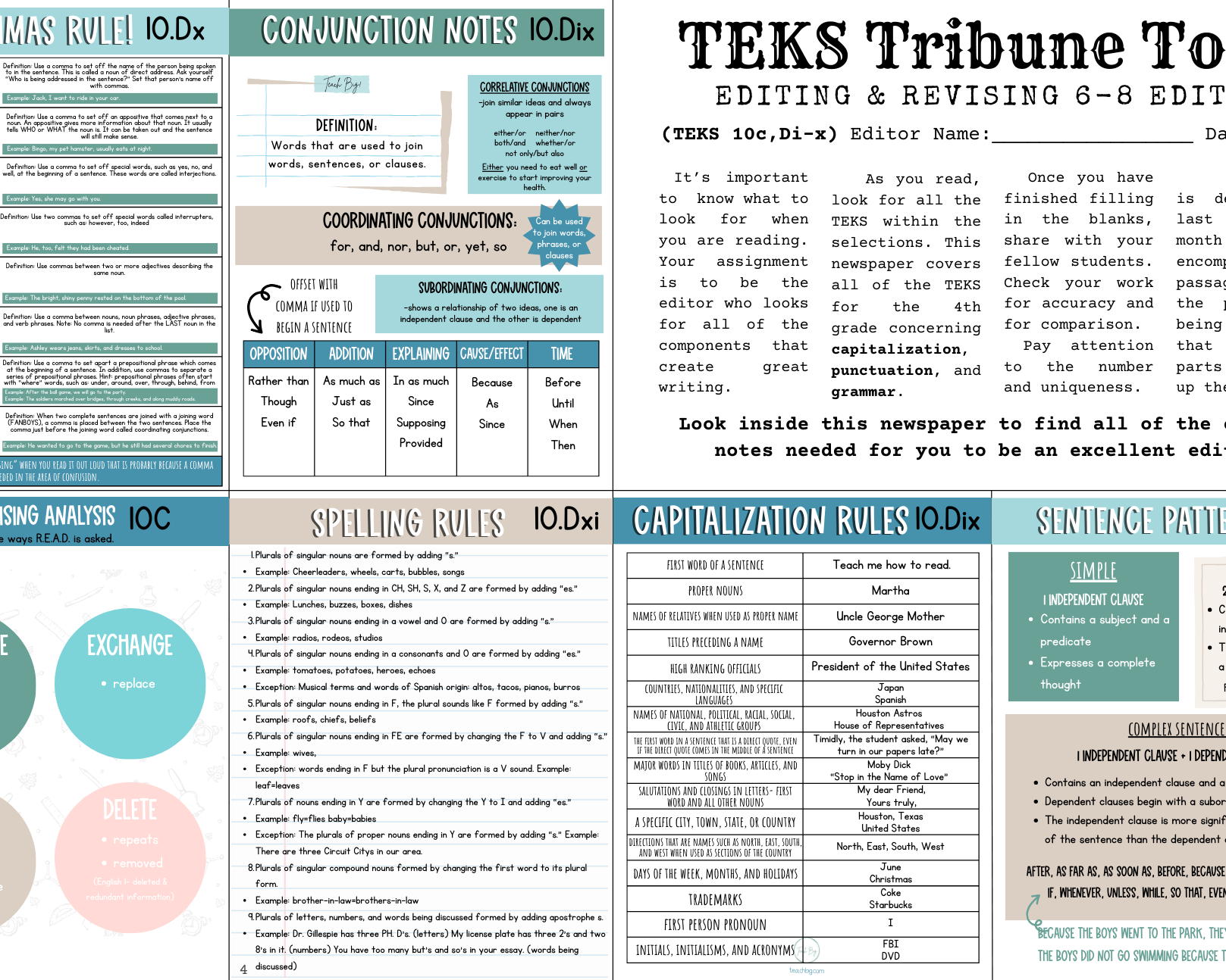 Teks Tribune Tools: Editing & Revising - 6Th-8Th Grade Edition