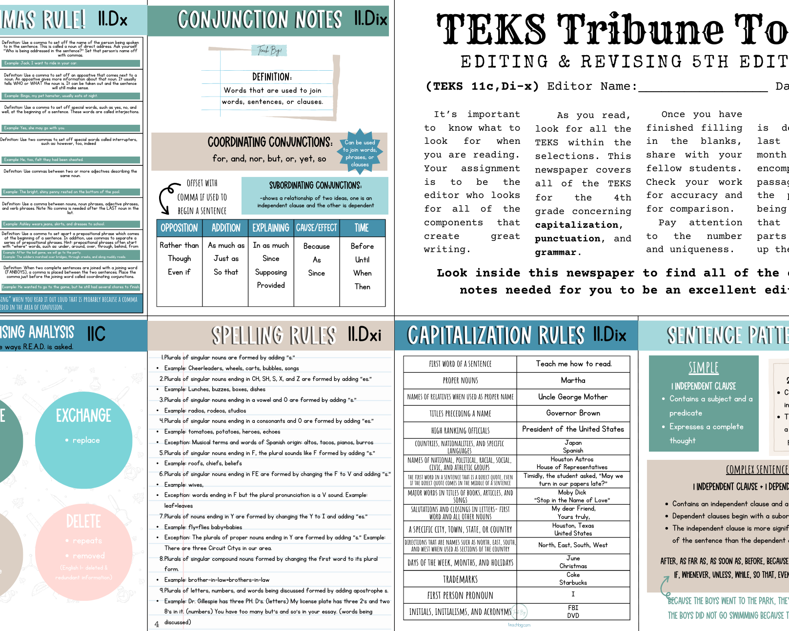 Teks Tribune Tools: Editing & Revising - 5Th Grade Edition