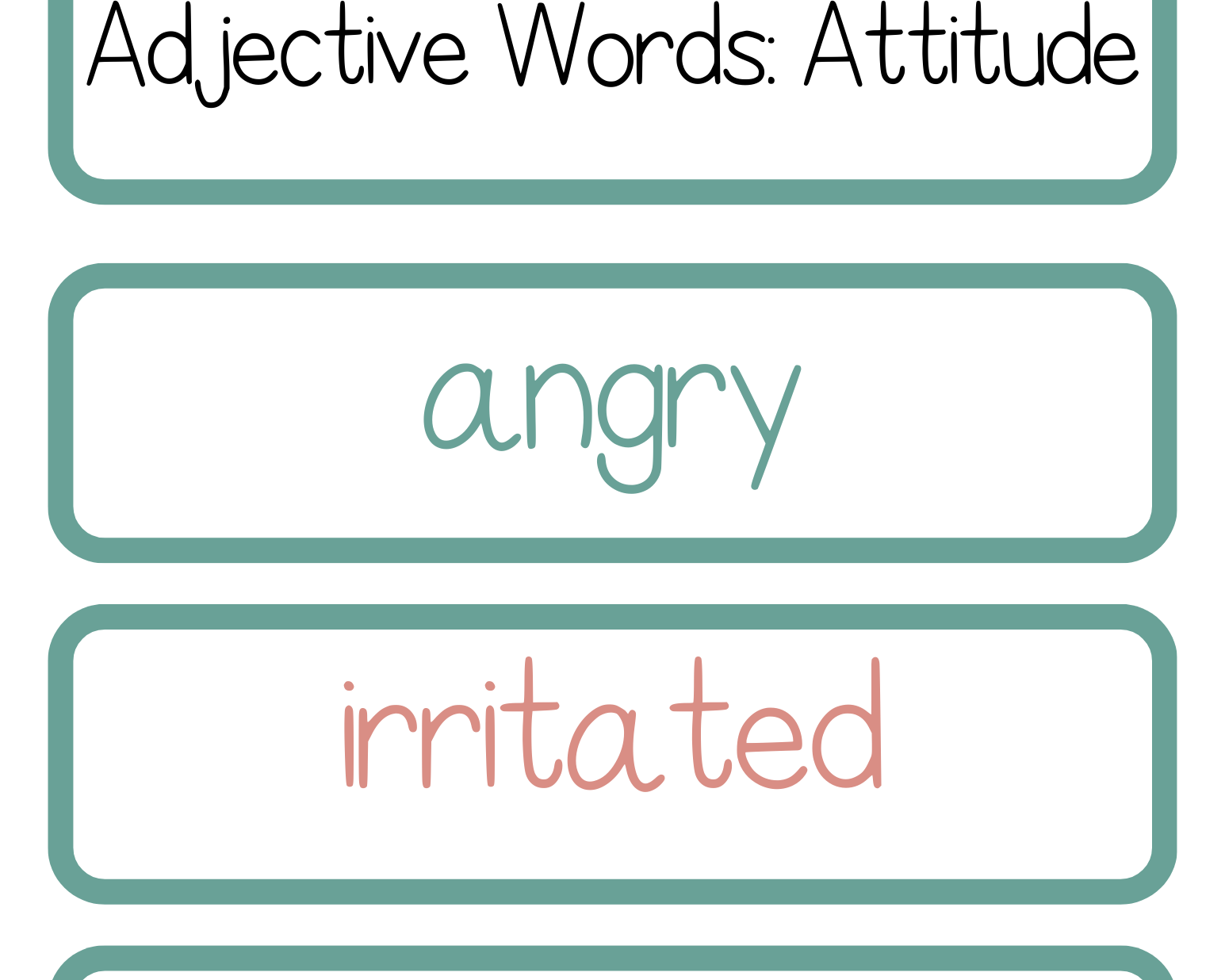 Adjective Word Trios | The Additive Word Trios Item Is A Set Of 36 Sets Three Words That Cover All