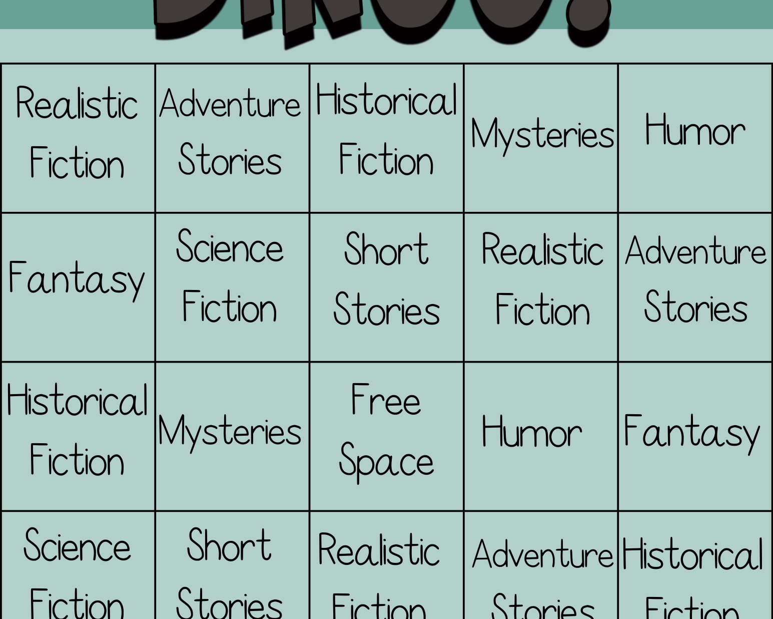 Genres Bingo - This Resource Is Great For Grades 7-8.