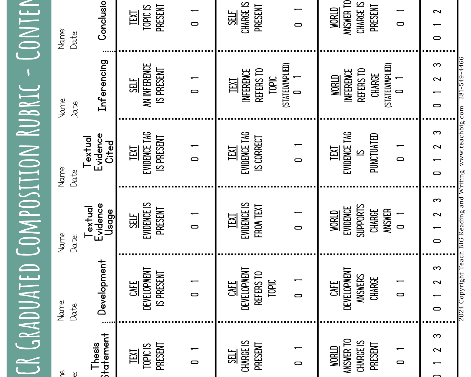 Tea Staar Ecr Rubric