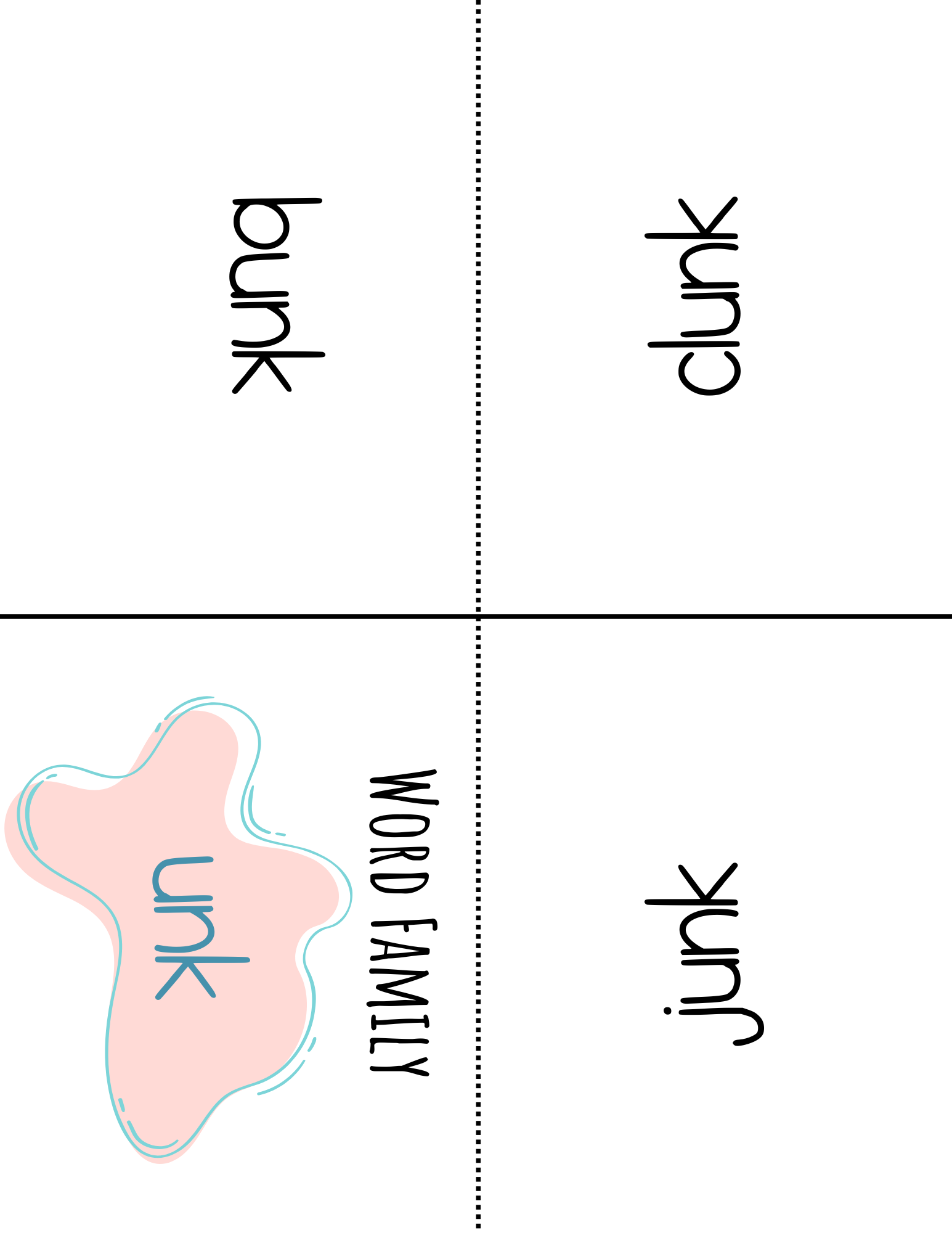 Word Family Books - Unk: This Word Family Booklet Emphasizes The Unk. It Goes Great In A Station Or