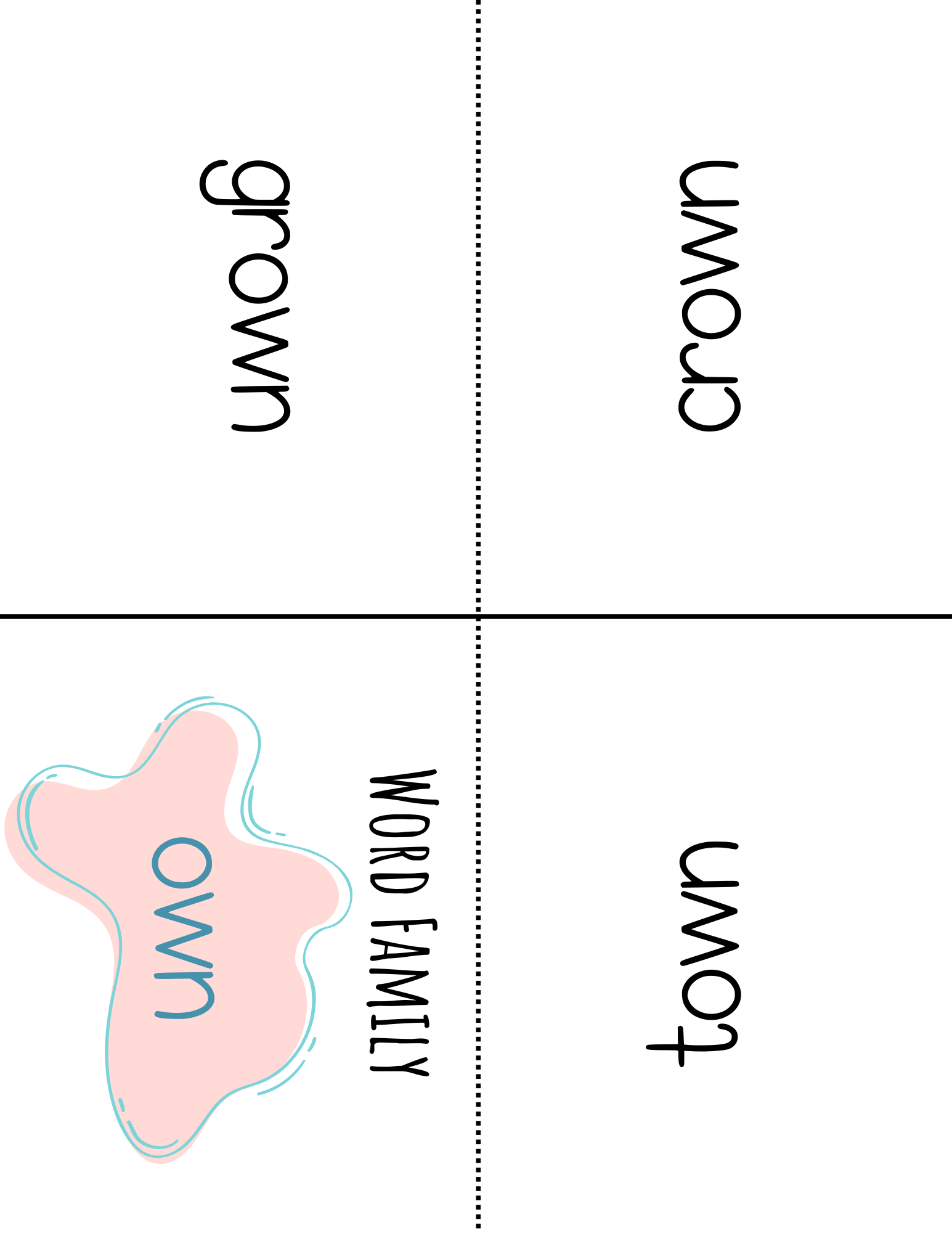 Word Family Books - Own: This Word Family Booklet Emphasizes The Own. It Goes Great In A Station Or