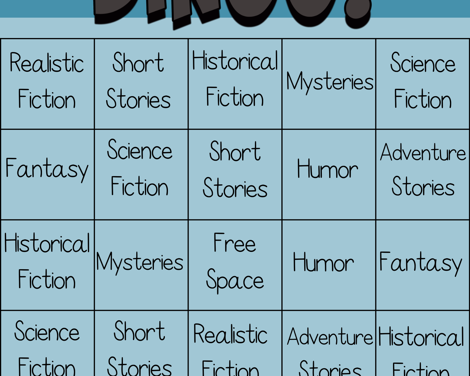 Genres Bingo - This Resource Is Great For Grades 7-8.