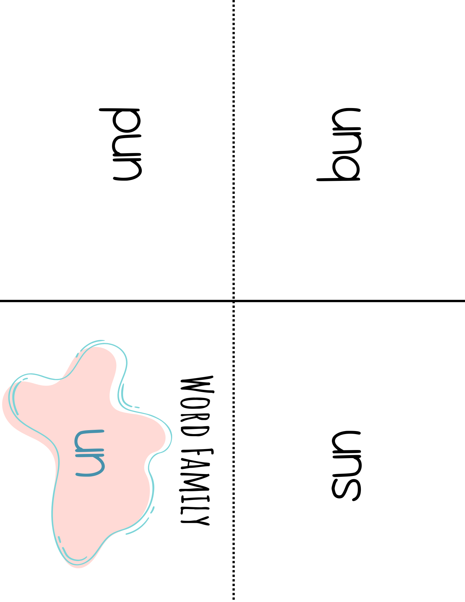 Word Family Books - Un: This Word Family Booklet Emphasizes The Un. It Goes Great In A Station Or