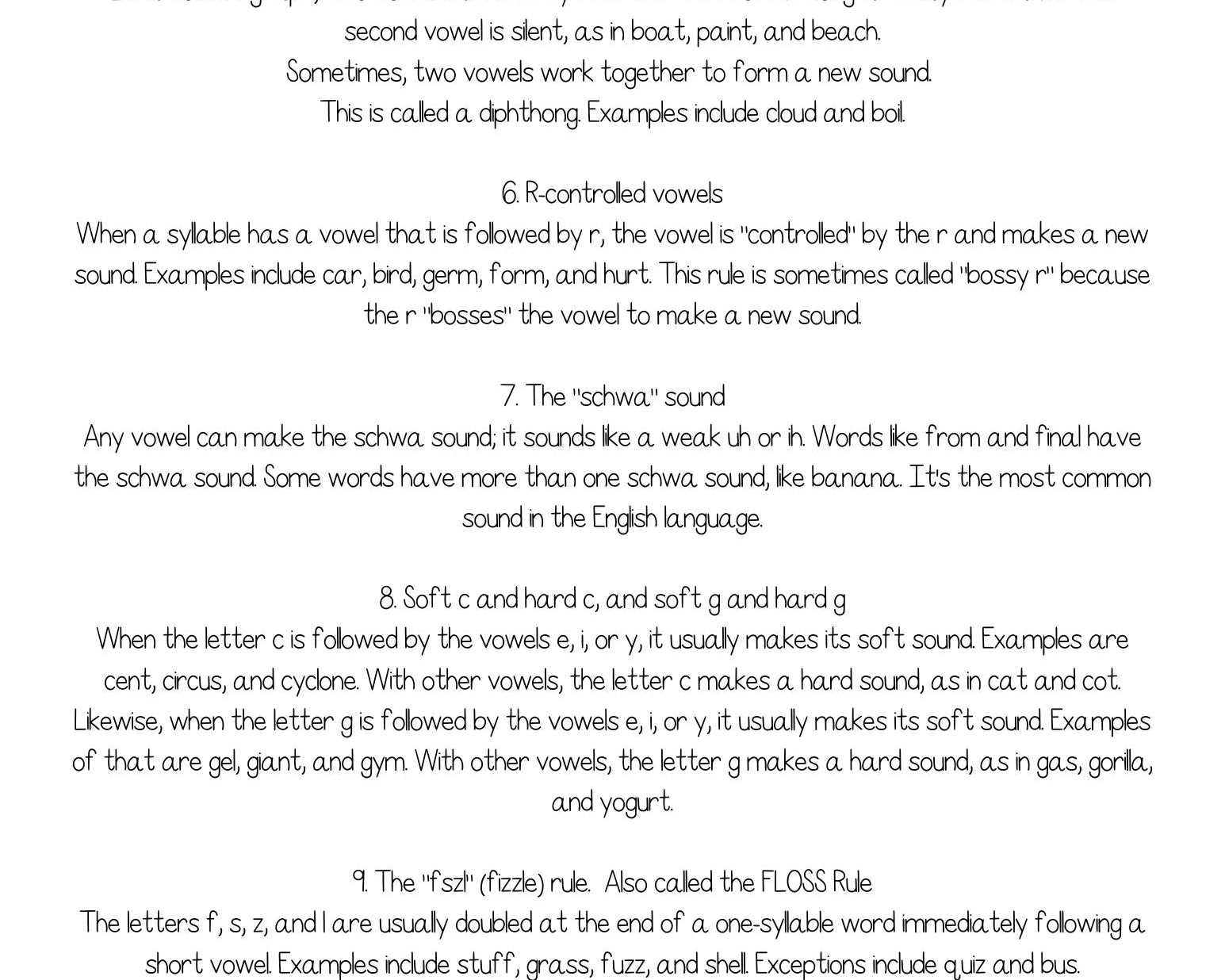 15 Common Phonics Rules