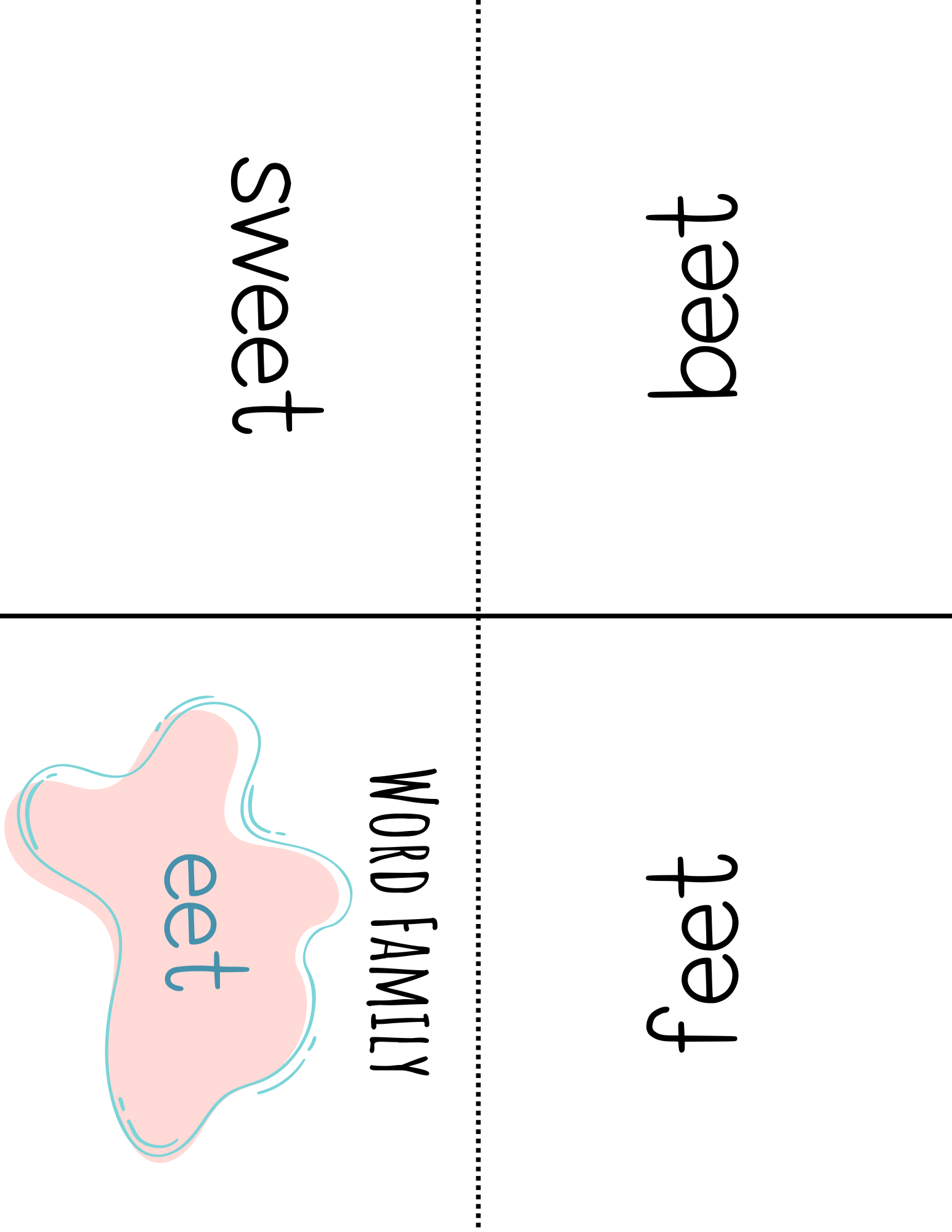 Word Family Books - Eet: This Word Family Booklet Emphasizes The Eet. It Goes Great In A Station Or