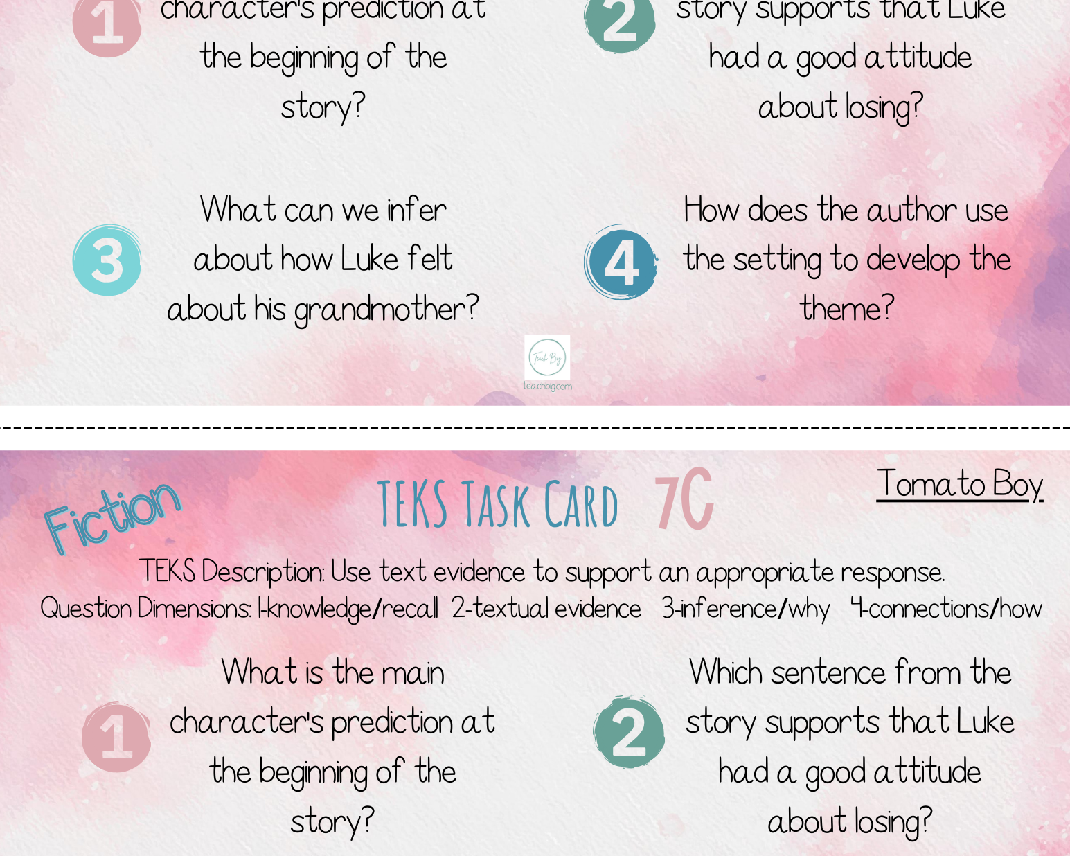 Teks 10A Task Cards:  Sample Set