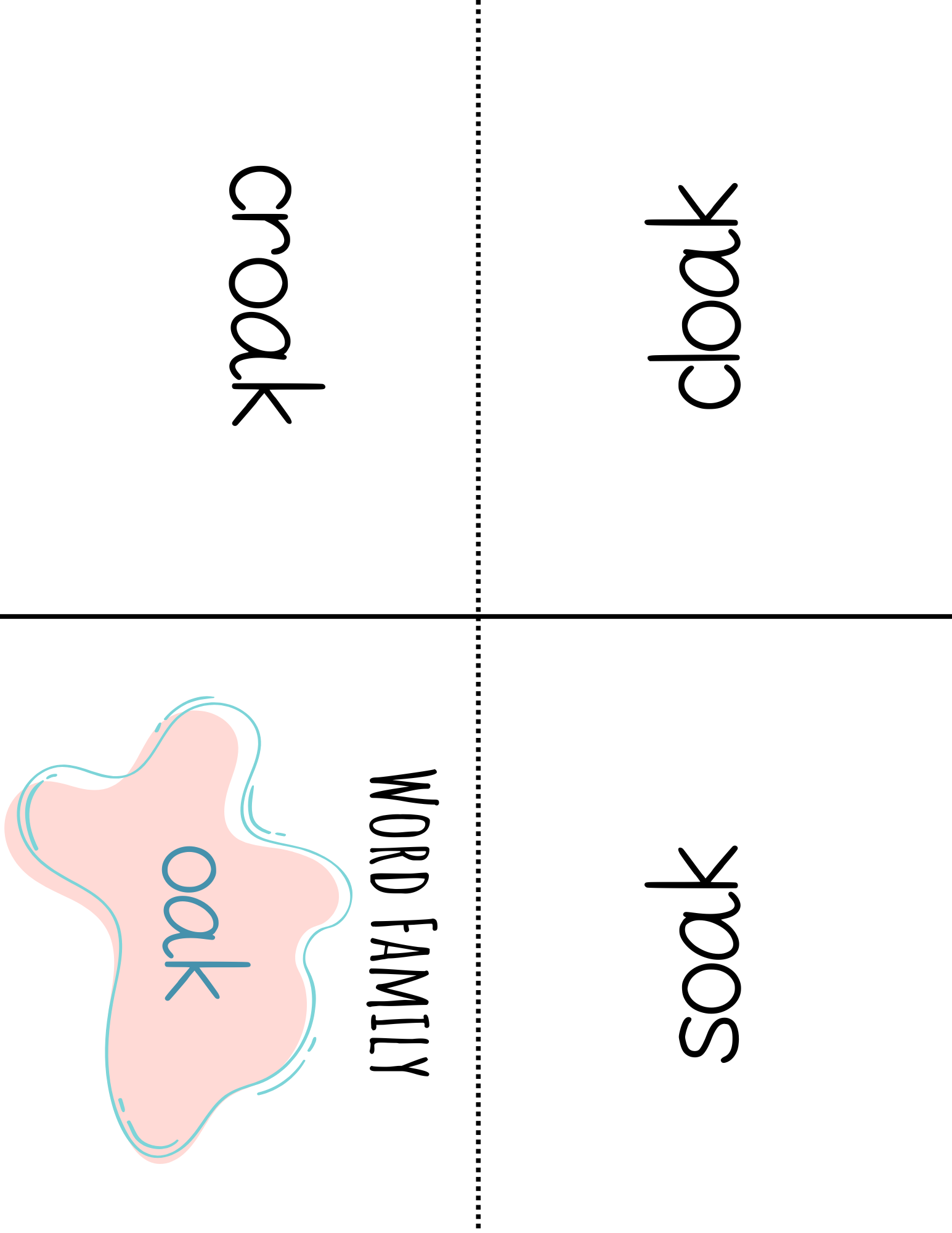 Word Family Books - Oak: This Word Family Booklet Emphasizes The Oak. It Goes Great In A Station Or