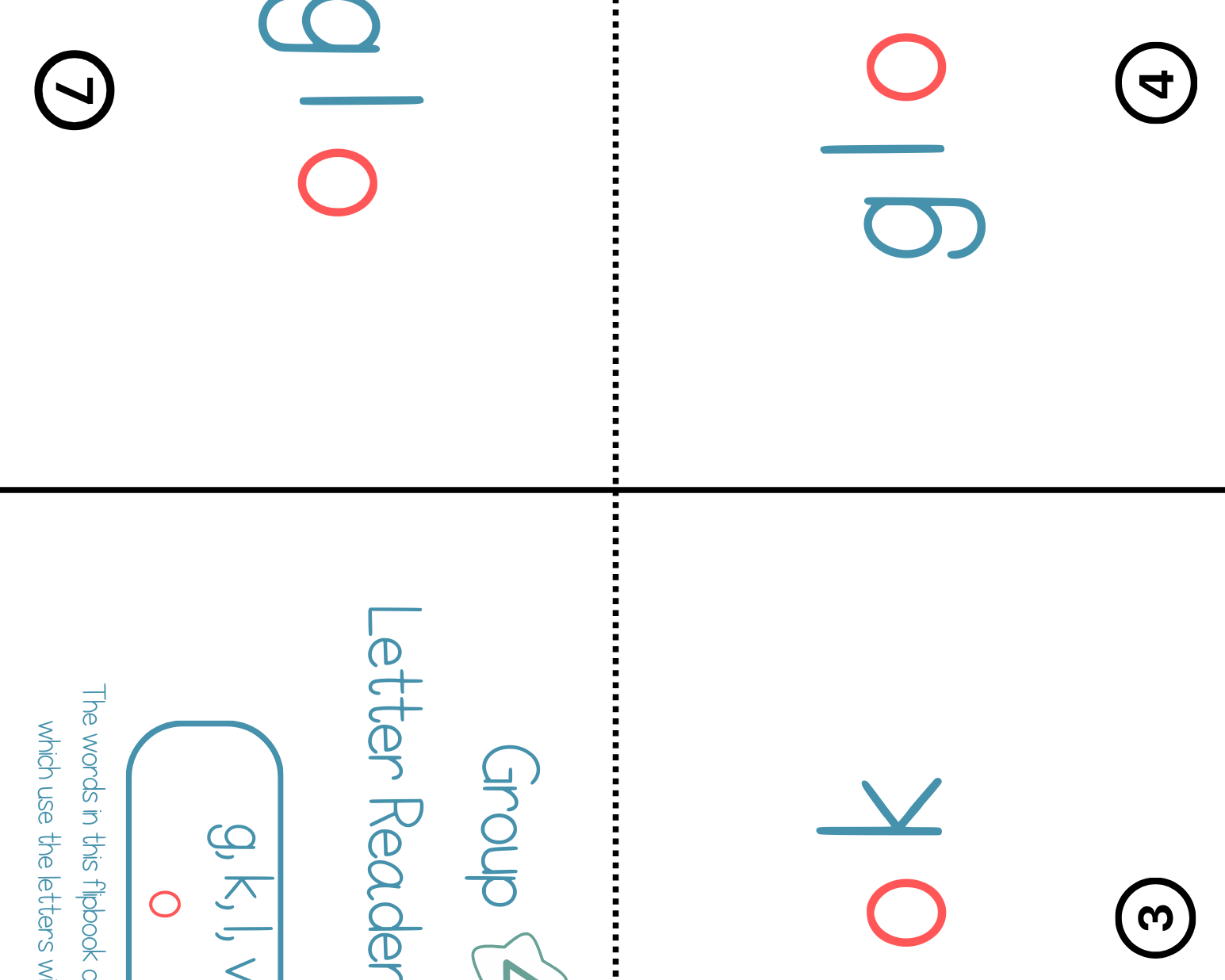 Letter Readers Group 4 (G K L V O):  Each Reader Book Focuses Only On The Letters From That