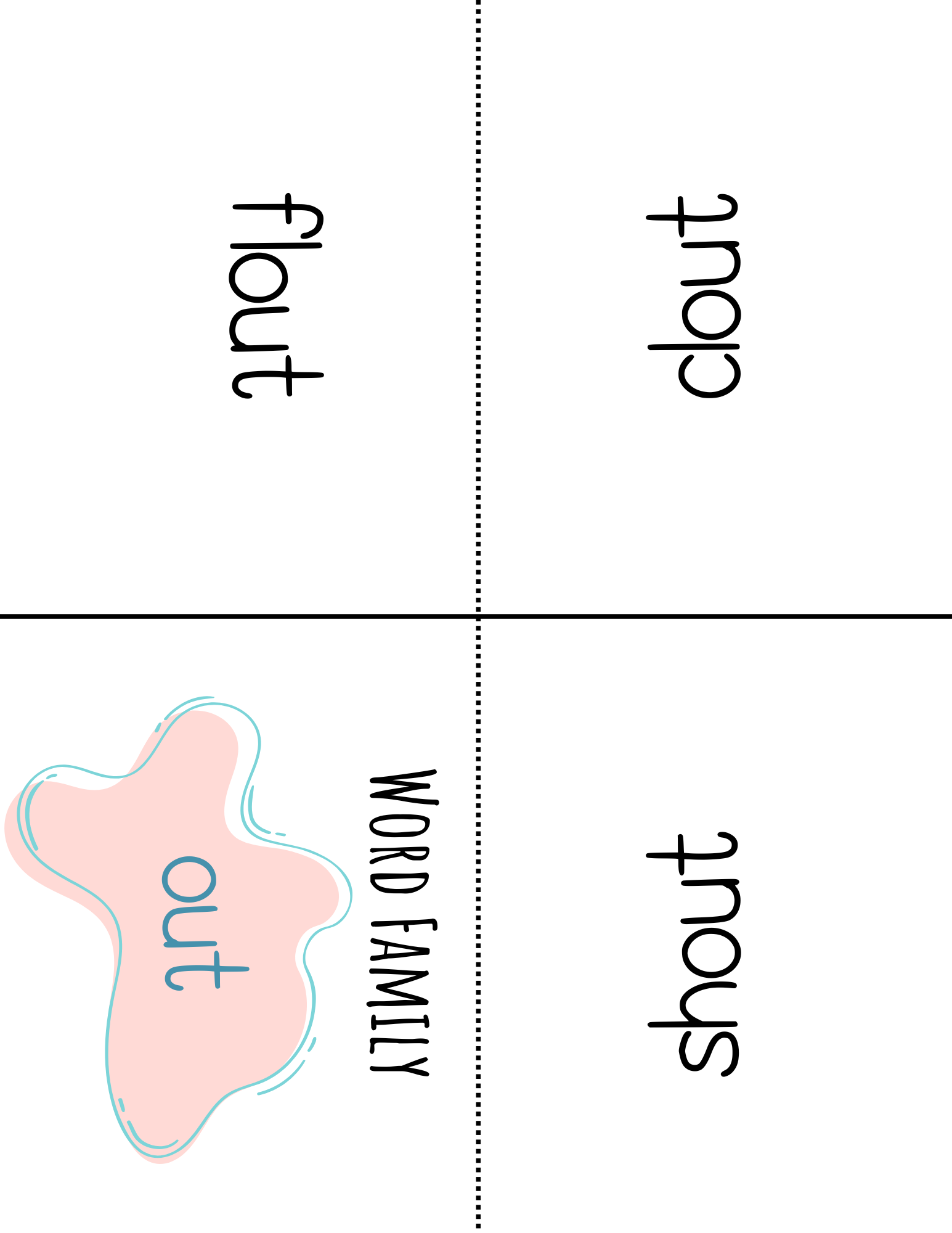 Word Family Books - Out: This Word Family Booklet Emphasizes The Out. It Goes Great In A Station Or