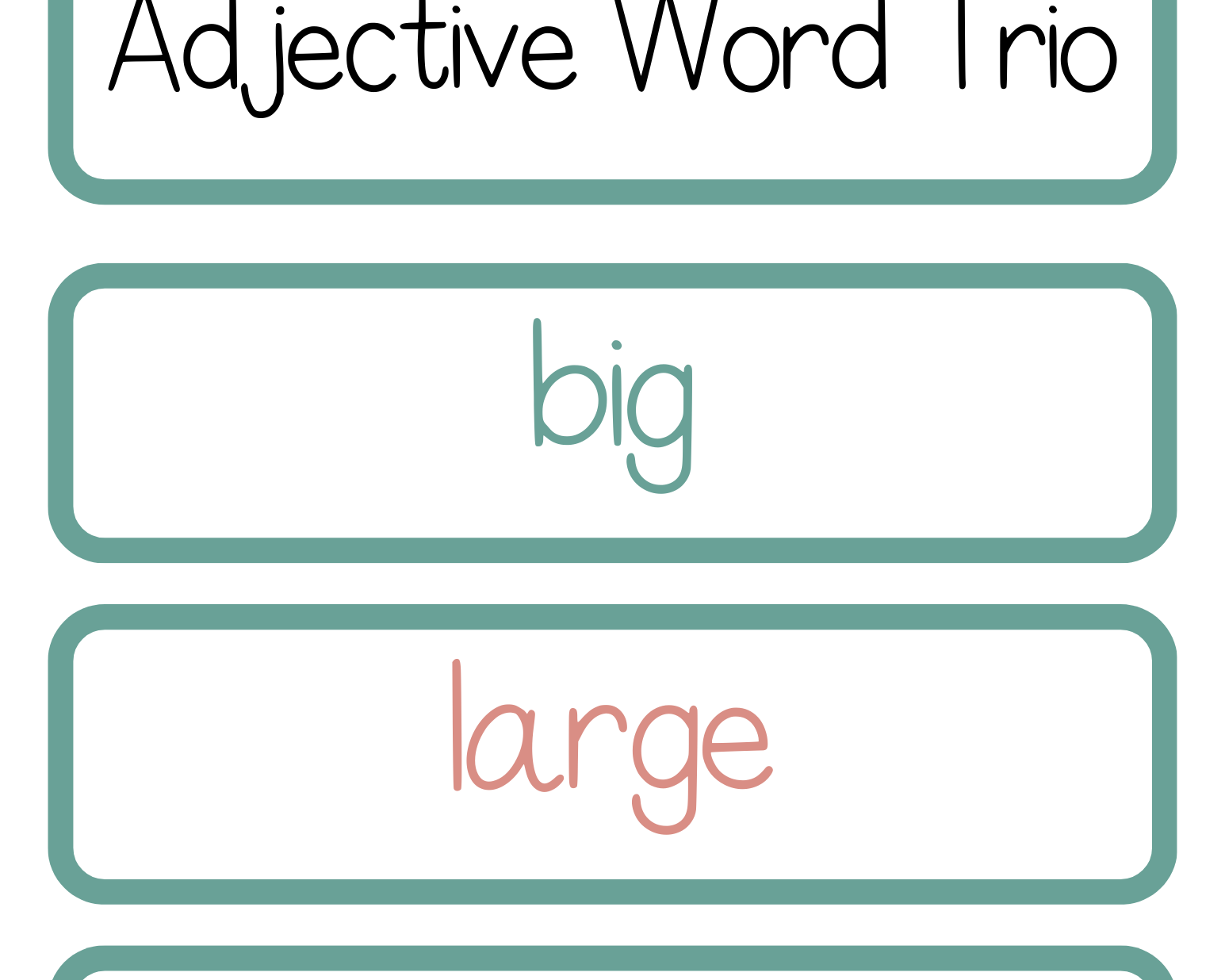 Adjective Word Trios | The Additive Word Trios Item Is A Set Of 36 Sets Three Words That Cover All