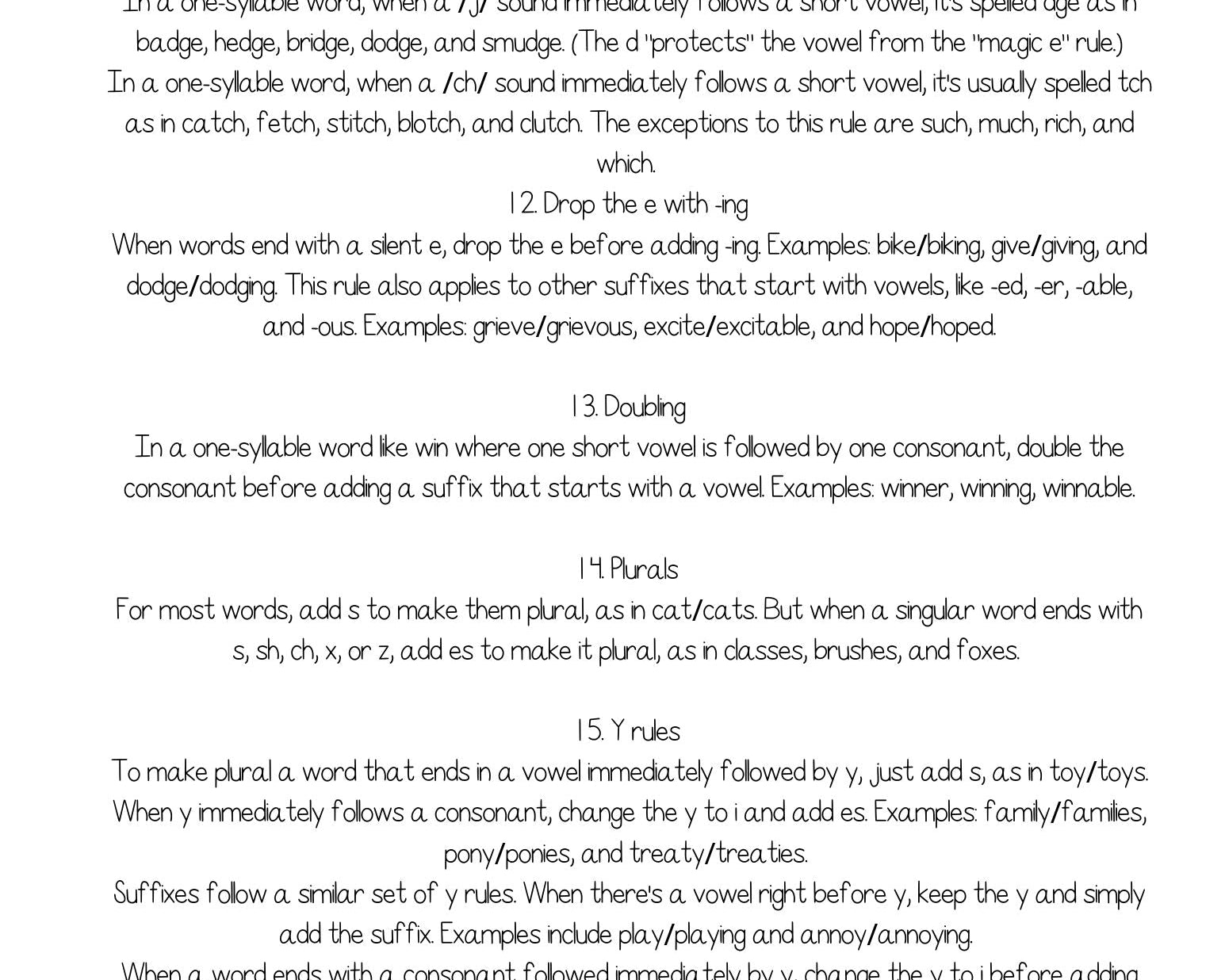 15 Common Phonics Rules