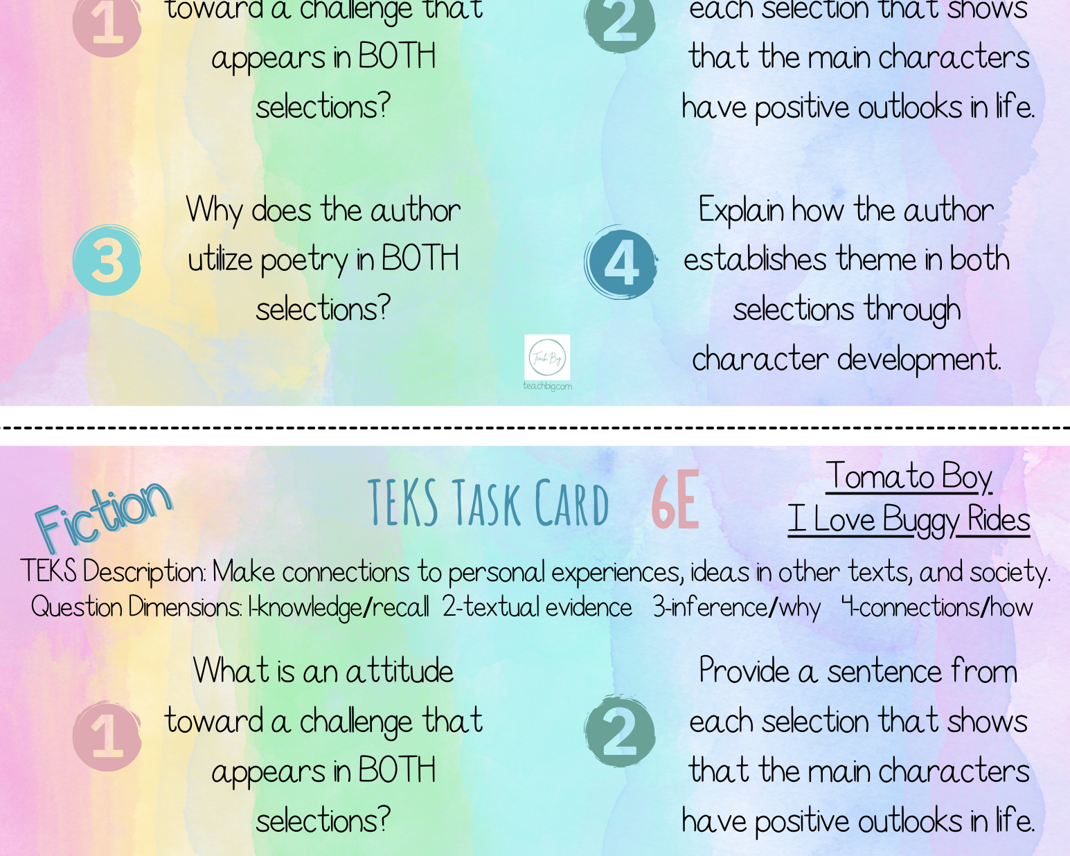 Teks 10A Task Cards:  Sample Set