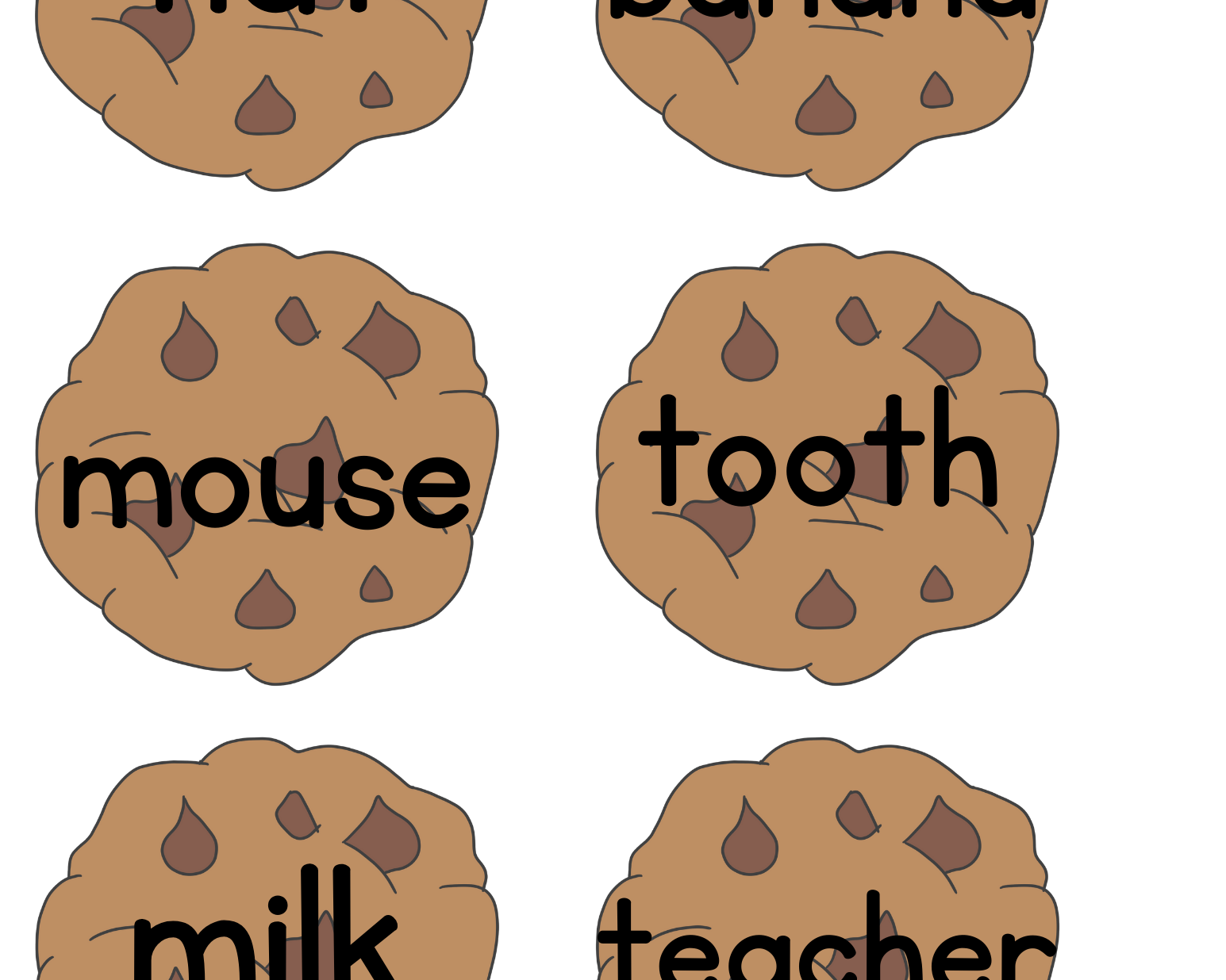 Singular & Plural Nouns Cookies Activity - This Resource Is Great For Grades 2-3.