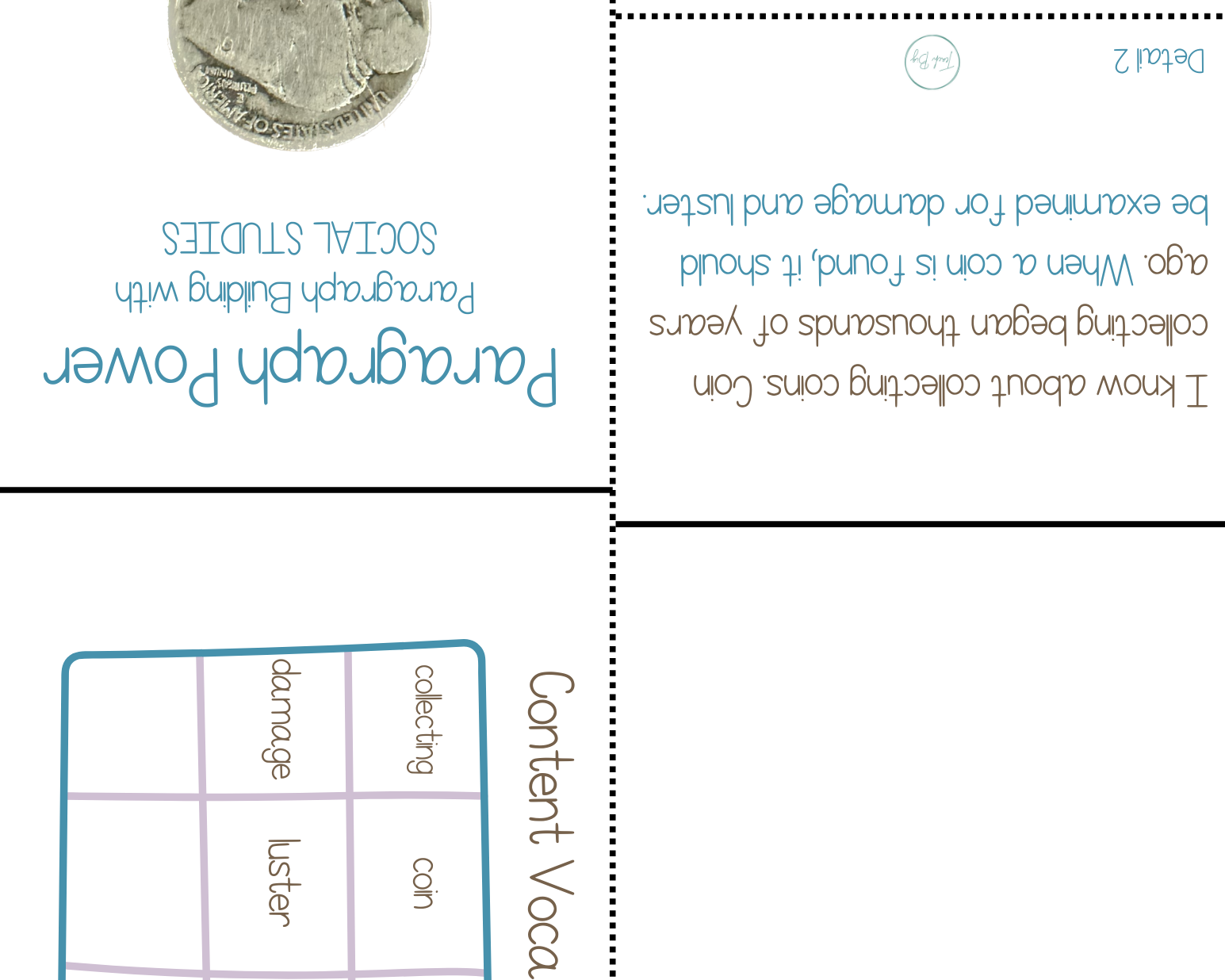 Paragraph Power - Social Studies Collecting Coins | Whether It Is A Small Group Paired Student