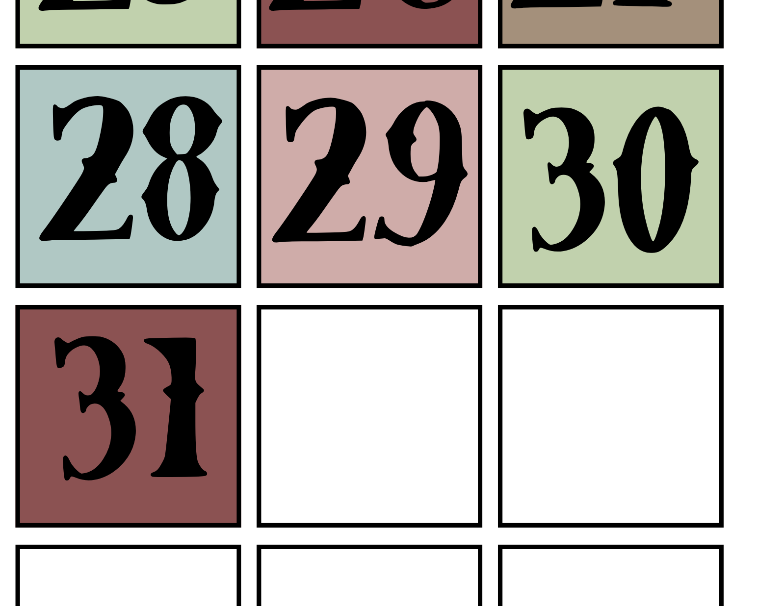 Calendar Set | Buffalo Nickel Ranch Theme