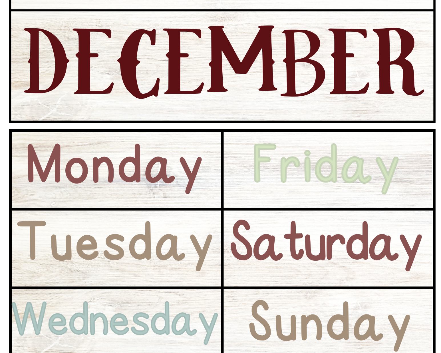 Calendar Set | Buffalo Nickel Ranch Theme