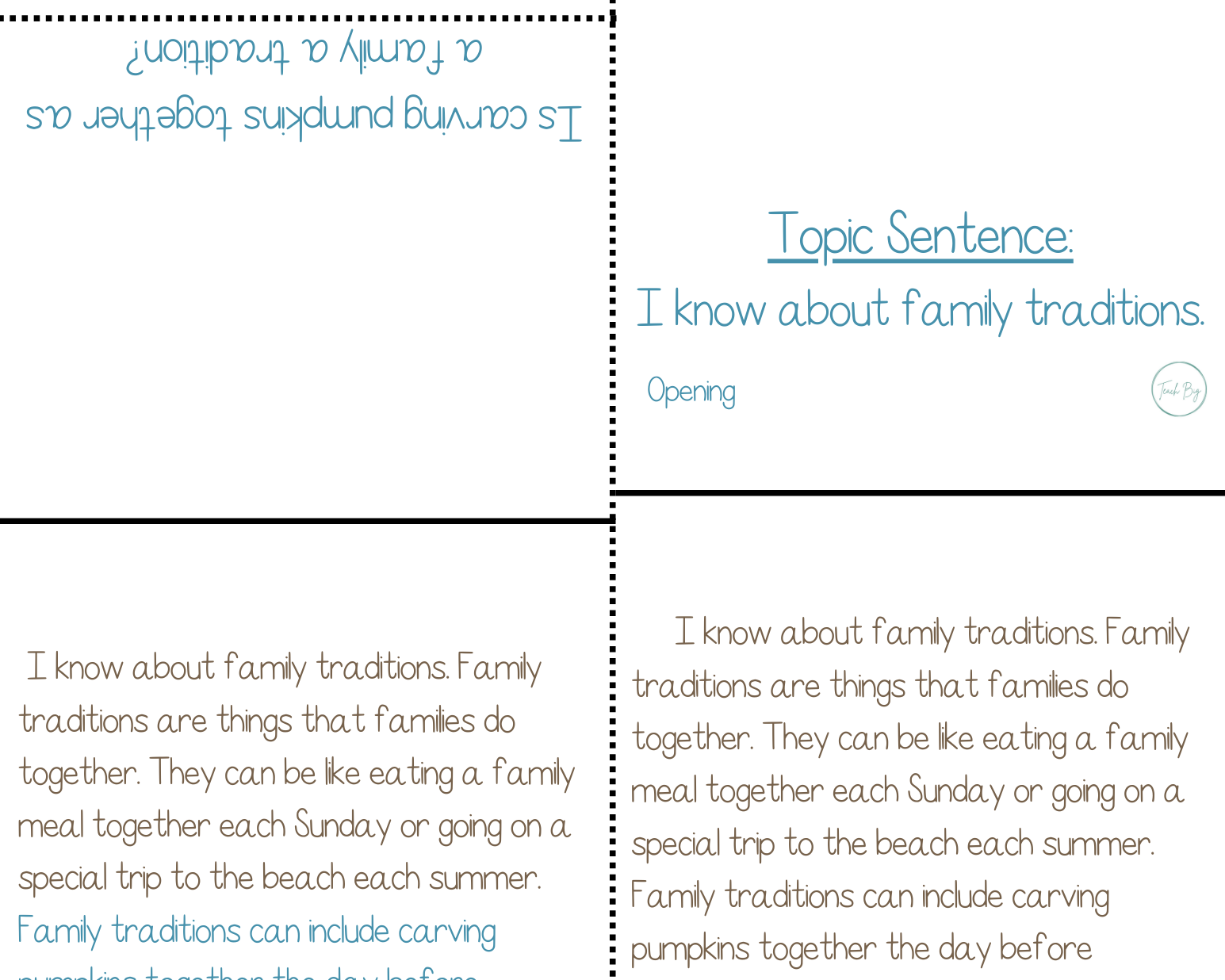 Paragraph Power - Social Studies Family Traditions | Whether It Is A Small Group Paired Student