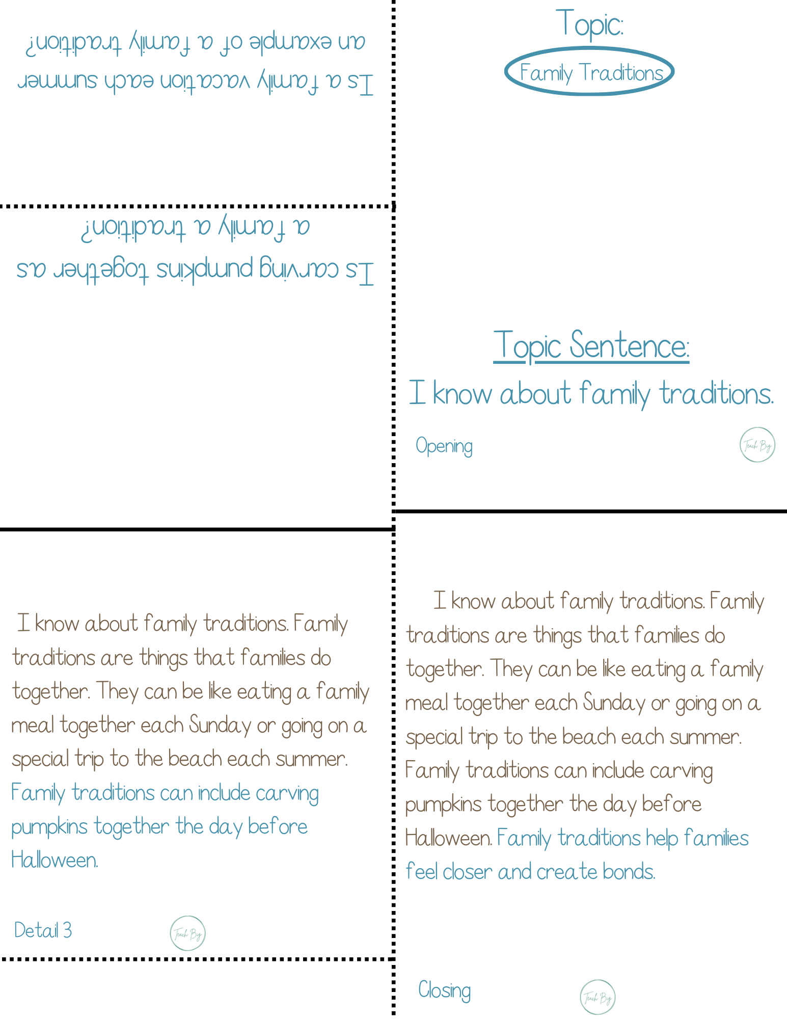 Paragraph Power - Social Studies Family Traditions | Whether It Is A Small Group Paired Student