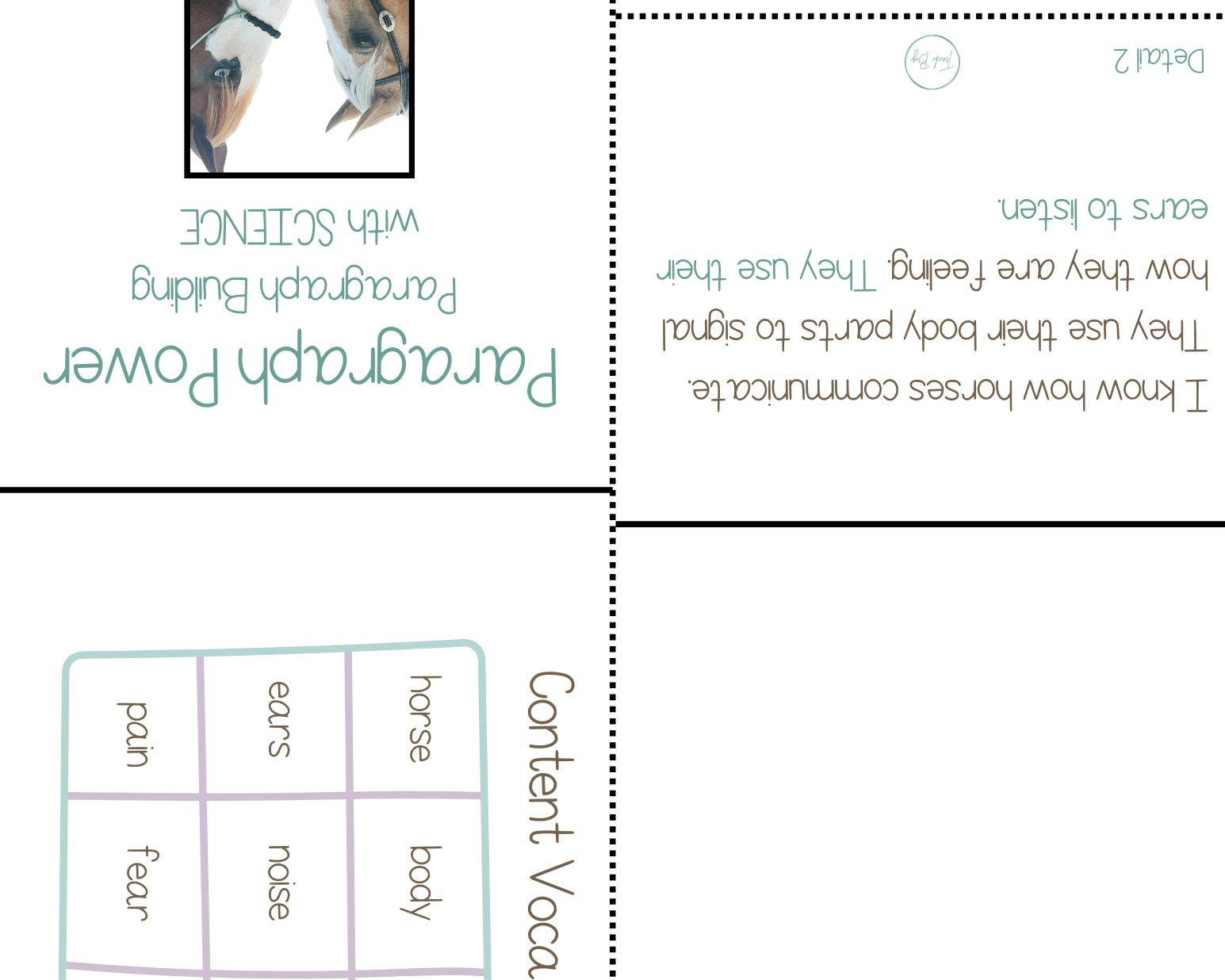 Paragraph Power - Science How Horses Communicate | Whether It Is A Small Group Paired Student