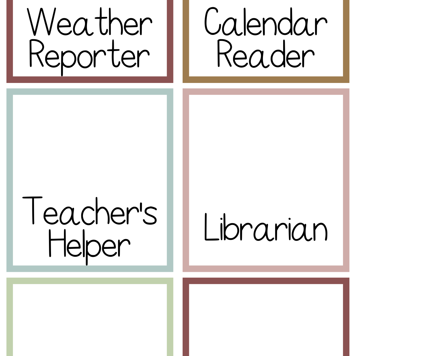 Jobs Chart | Buffalo Nickel Ranch Theme