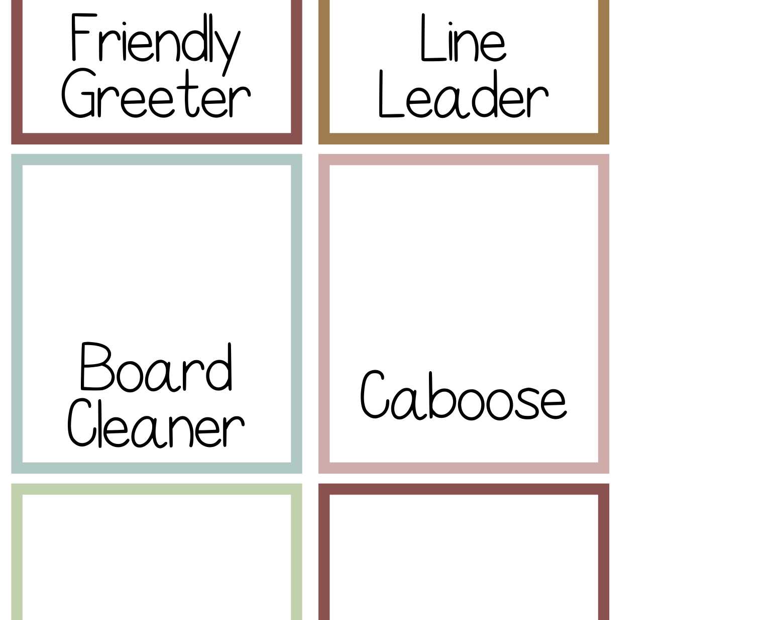 Jobs Chart | Buffalo Nickel Ranch Theme