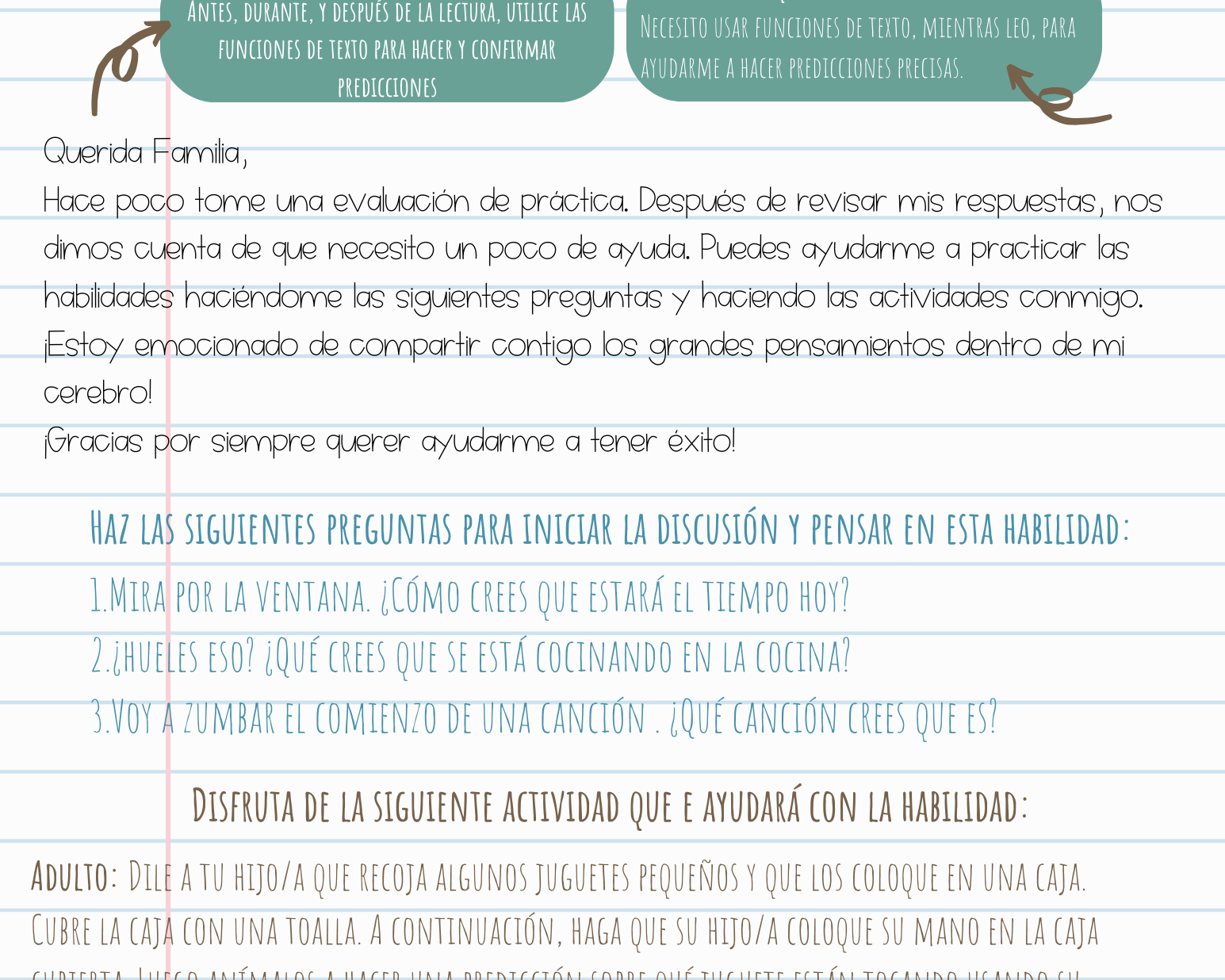 Home To School - Teks 6C | Spanish