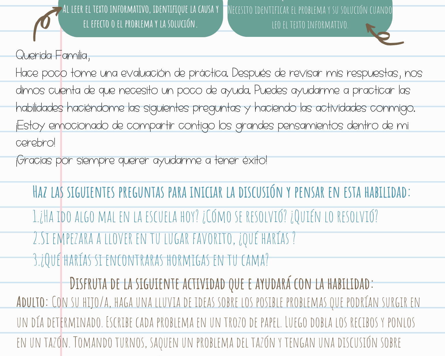 Home To School Teks 9Diii | Spanish This Teks-Specific Letter Can Be Used Based On Data You Have