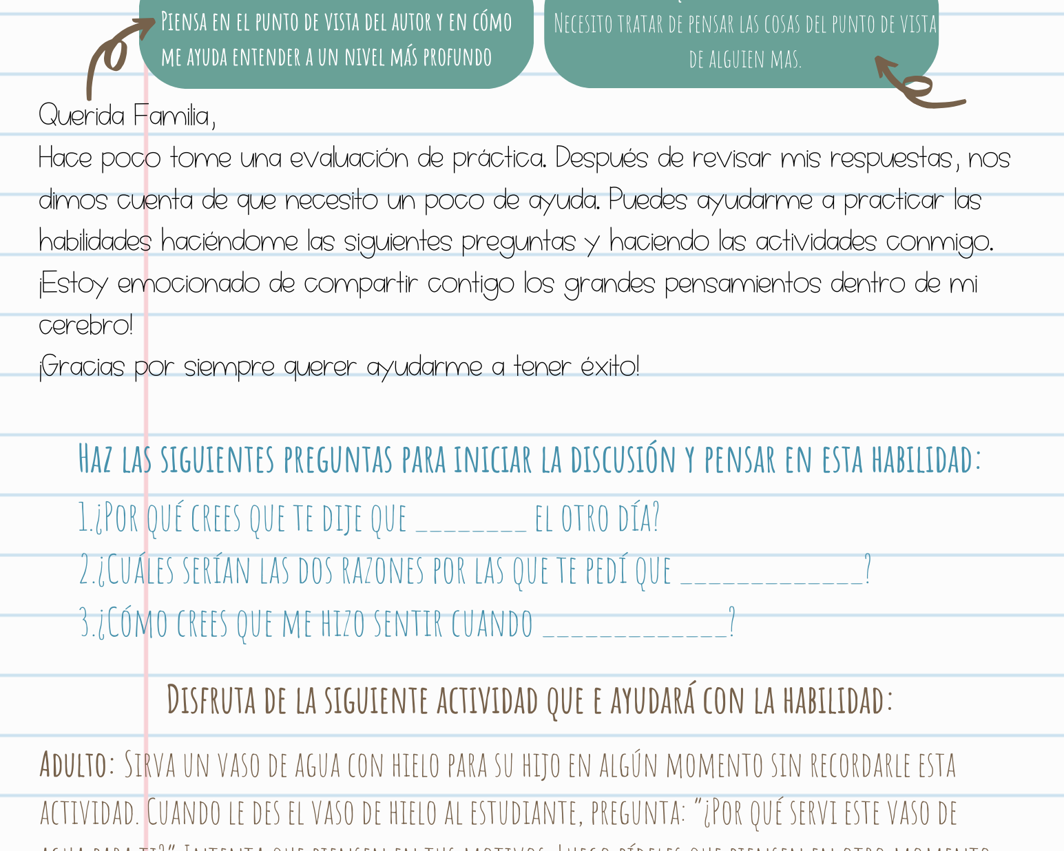 Home To School - Teks 10A | Spanish This Teks-Specific Letter Can Be Used Based On Data You Have