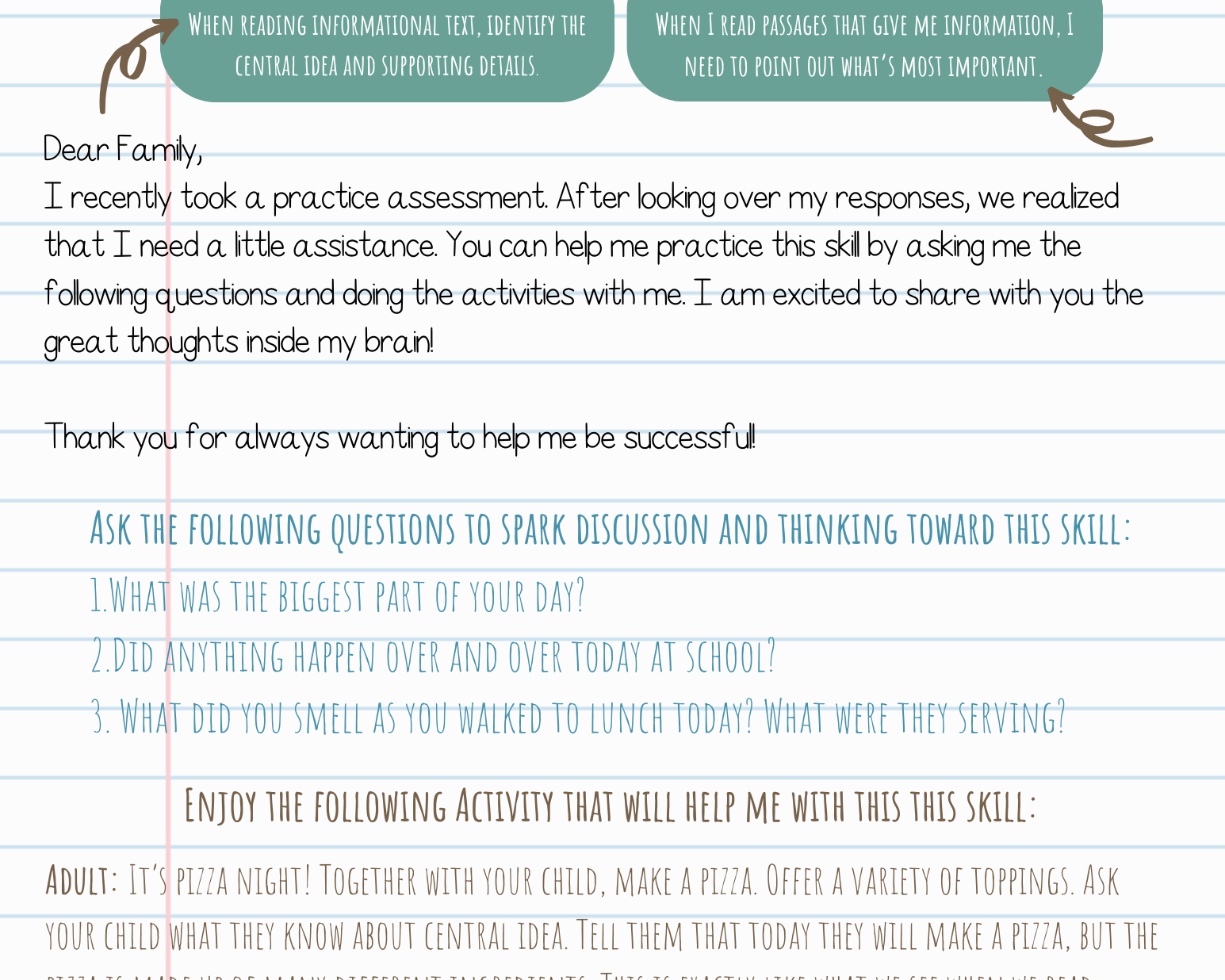 Home To School - Teks 9Di | This Teks-Specific Letter Can Be Used Based On Data You Have Gathered