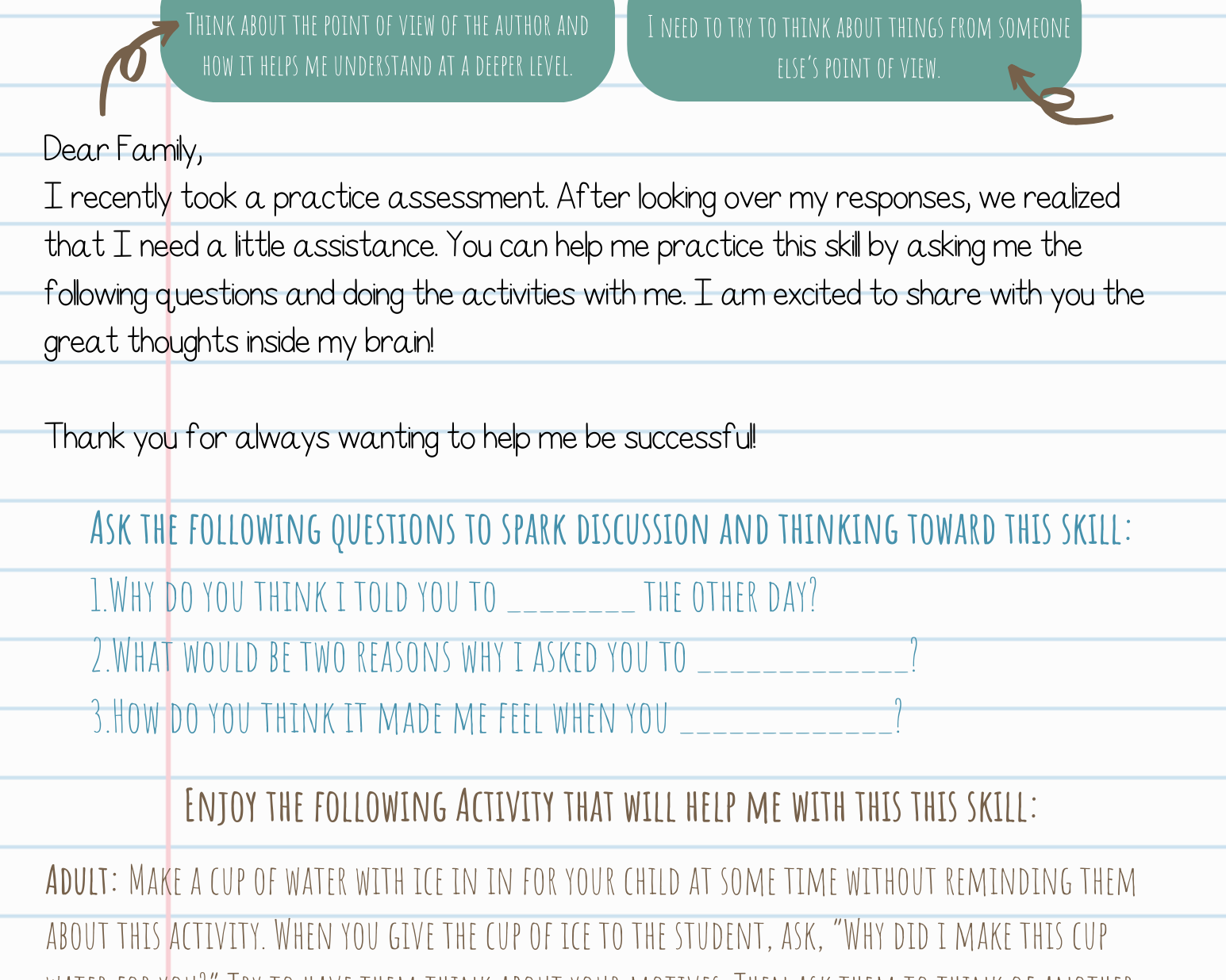 Home To School Teks 10A | This Teks-Specific Letter Can Be Used Based On Data You Have Gathered From