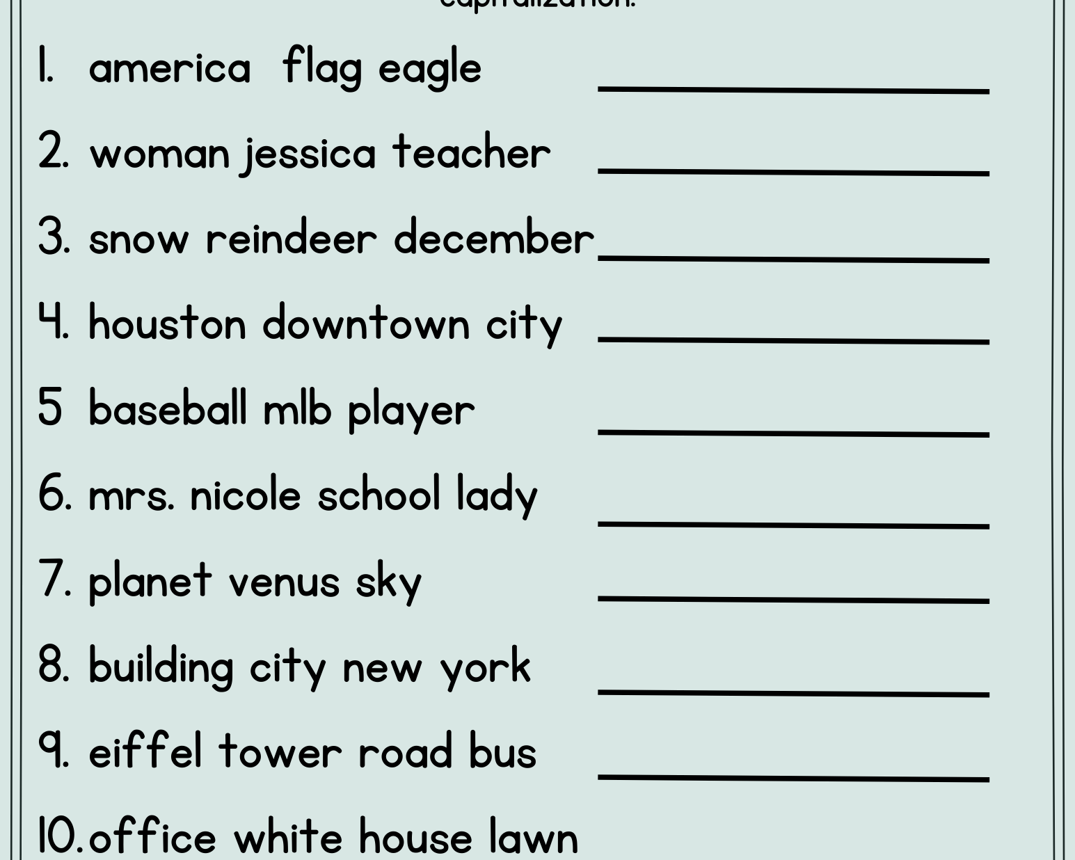 Capitalizing Proper Nouns - This Resource Is Great For Grades 4-6.