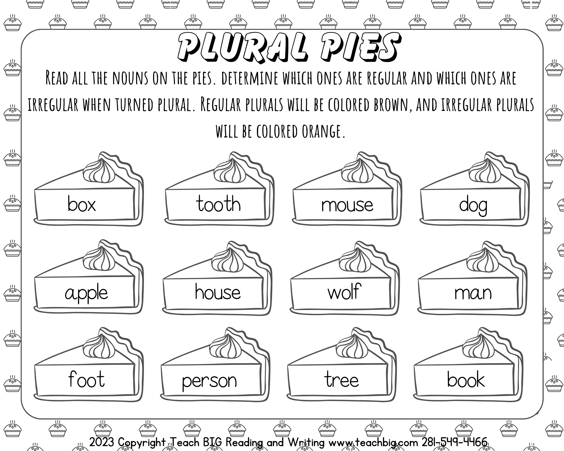 Plural Pies - This Resource Is Great For Grades 4-6.