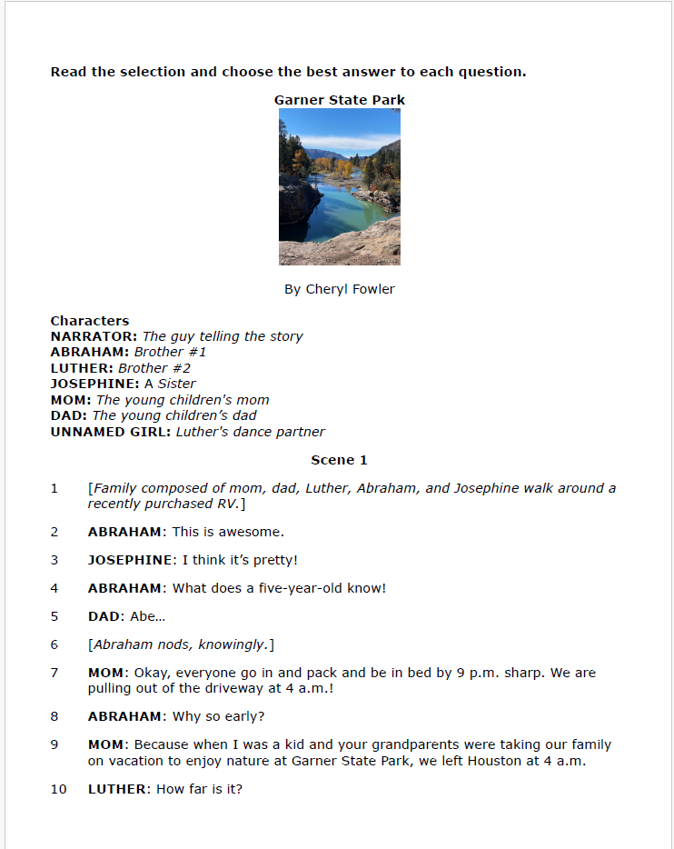 Practice Passage: Bundle 6Th Grade