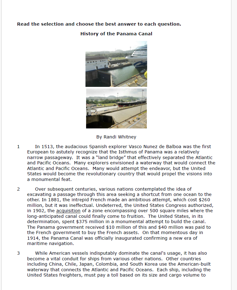 Practice Passage: Set 1- 7Th Grade Bundled