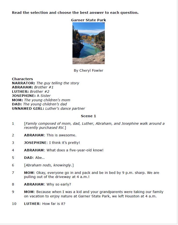 Practice Passage: Set 1- 7Th Grade Bundled