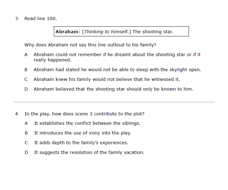 Practice Passage: Drama 10Th Grade Garner State Park