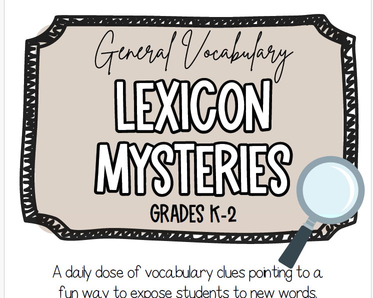 Lexicon Mysteries: The Original Sleuth | This Resource Is Great For Grades Pk-2.