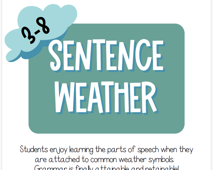 Sentence Weather | This Resource Is Great For Grades 3-8.