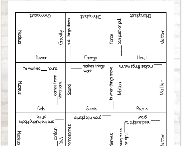 Grammar Bricks - Science | This Resource Is Great For Grades 3-8