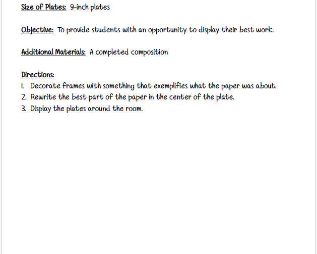 Paper Plate: Writing Power | This Resource Is Great For Grades 3-8.