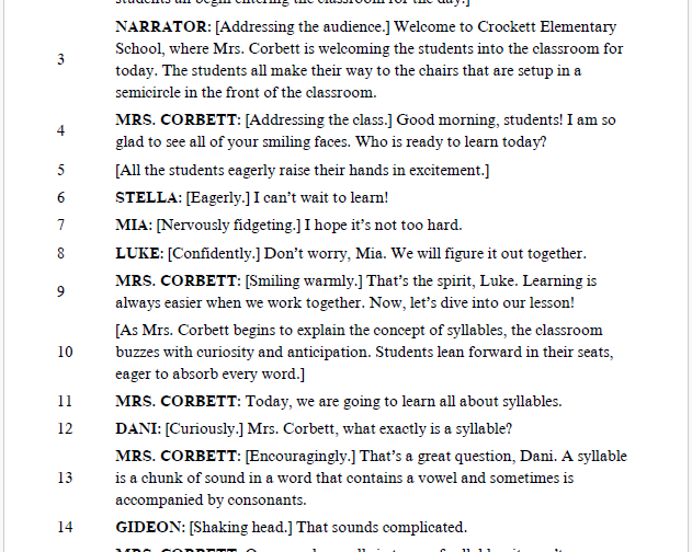 Break It Up: A Drama About Breaking Words Into Syllables