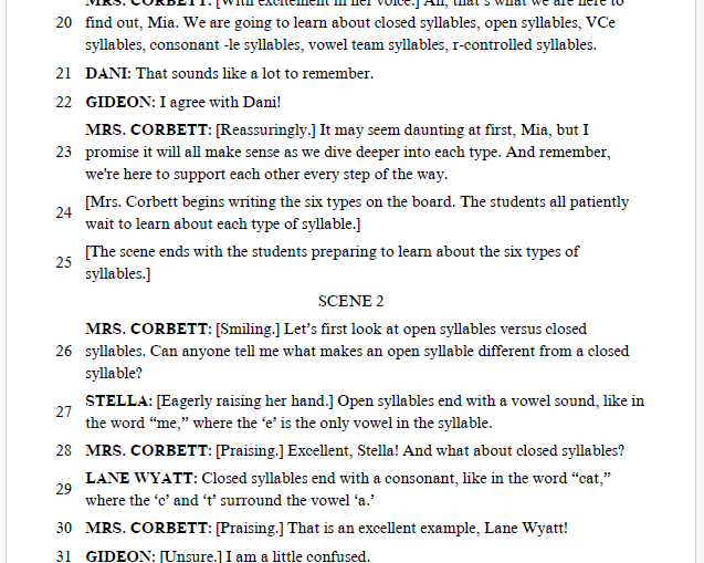 Break It Up: A Drama About Breaking Words Into Syllables