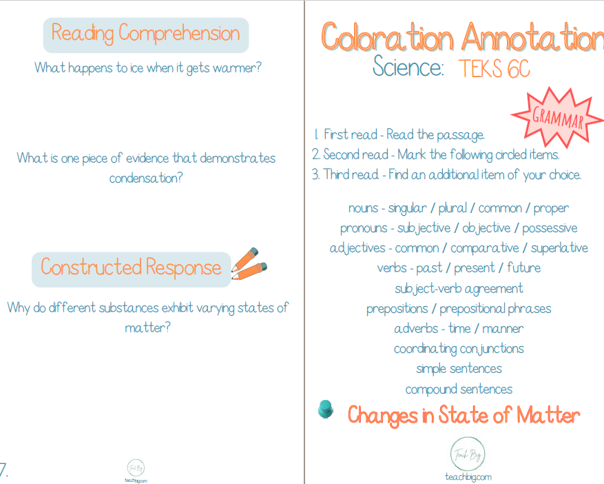 Coloration Annotation | This Resource Is Great For Grades 3-5.