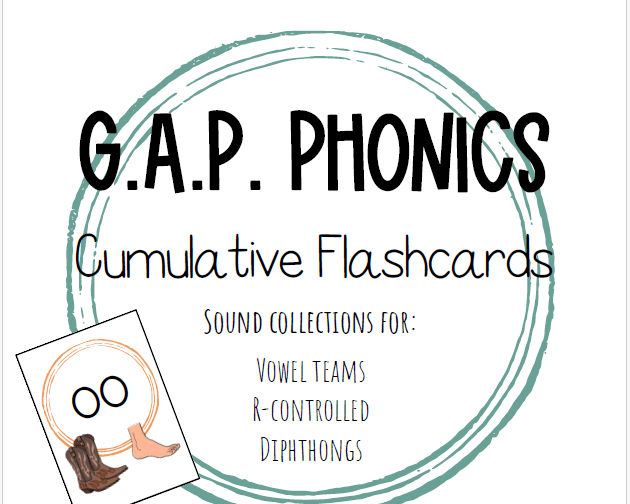 G.a.p Phonics Cumulative Flashcards | Sound Collections For: Vowel Teams R-Controlled And Diphthongs