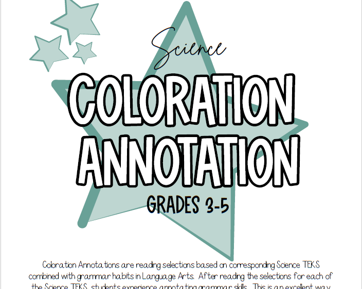 Coloration Annotation | This Resource Is Great For Grades 3-5.