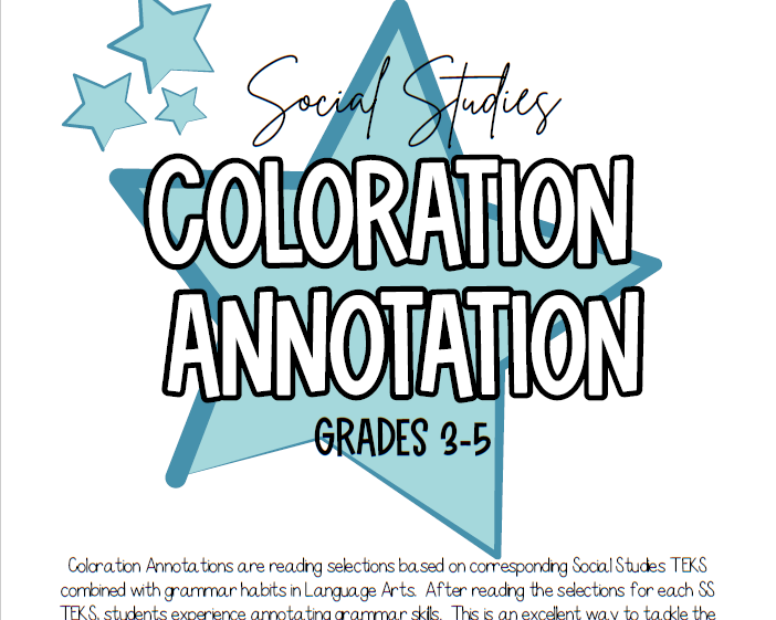Coloration Annotation - Social Studies | This Resource Is Great For Grades 3-5.