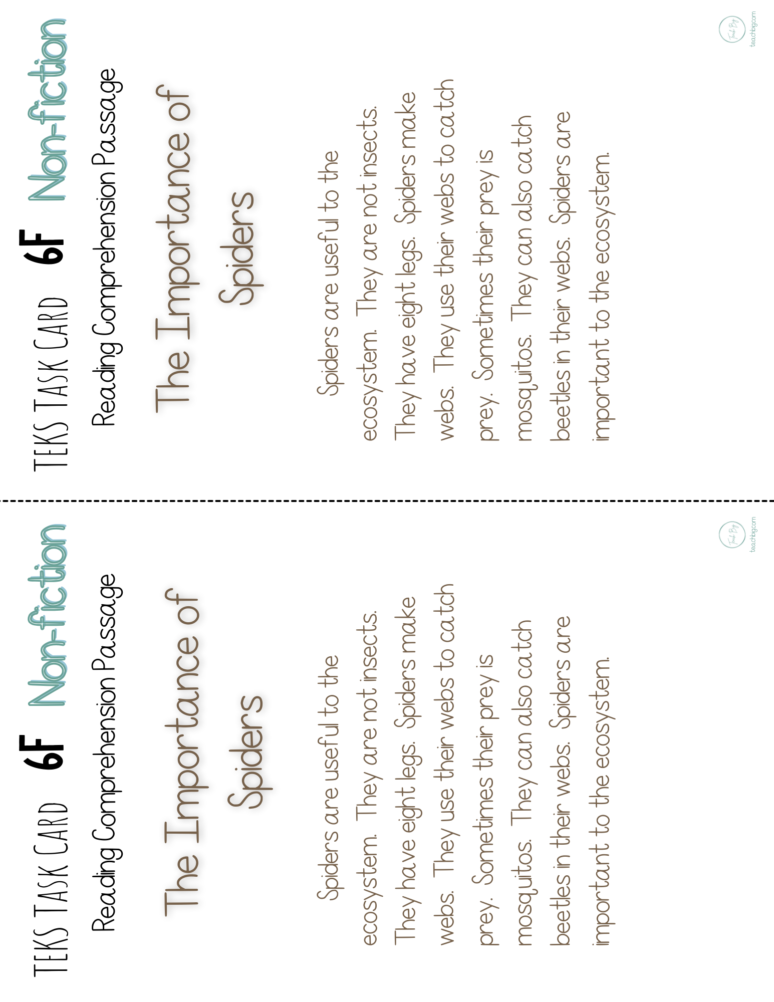 Teks Task Cards: 6F Science Set 1